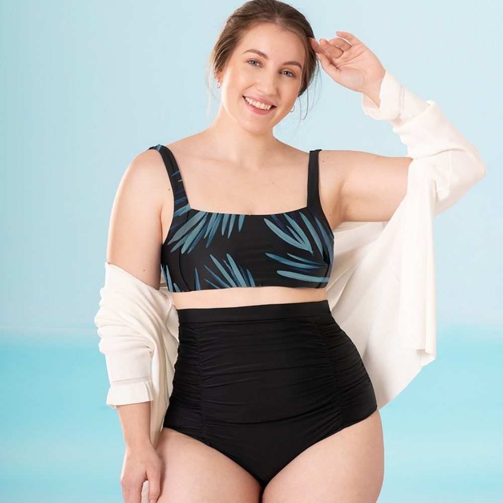 EMPETUA Shapermint High-Waisted Black Bikini Bottom, XXL